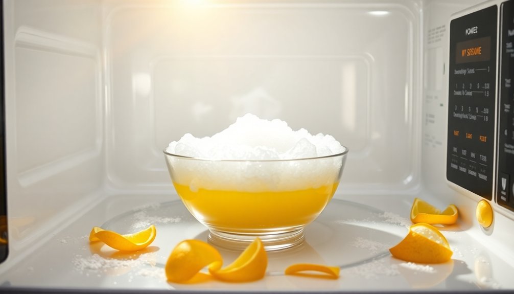 clean microwave with lemon
