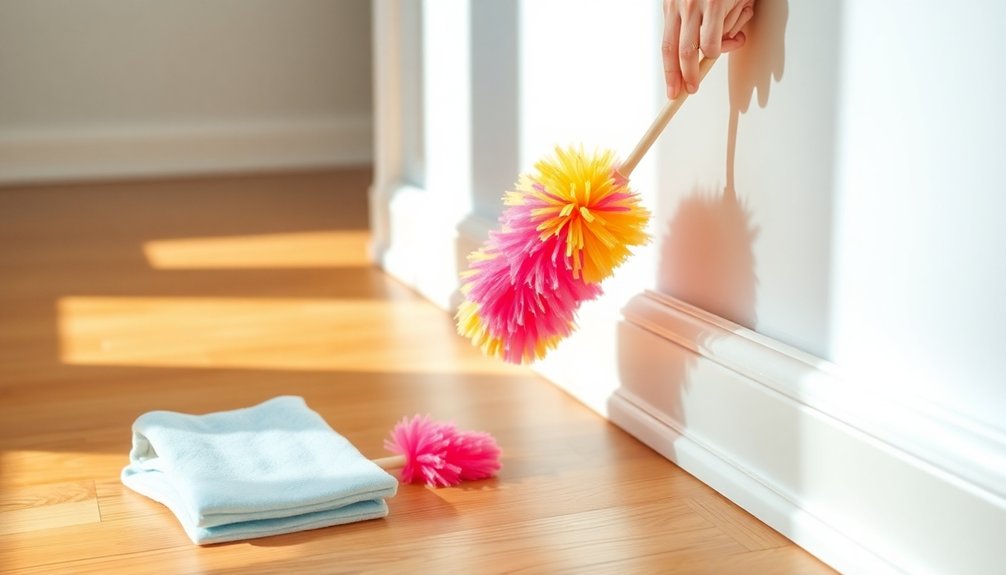 dusting with dryer sheets