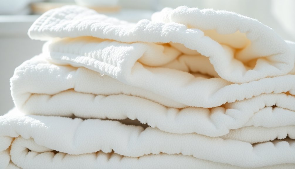 washing towels with cool water