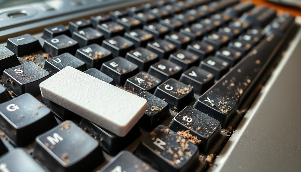 clean keyboard with eraser