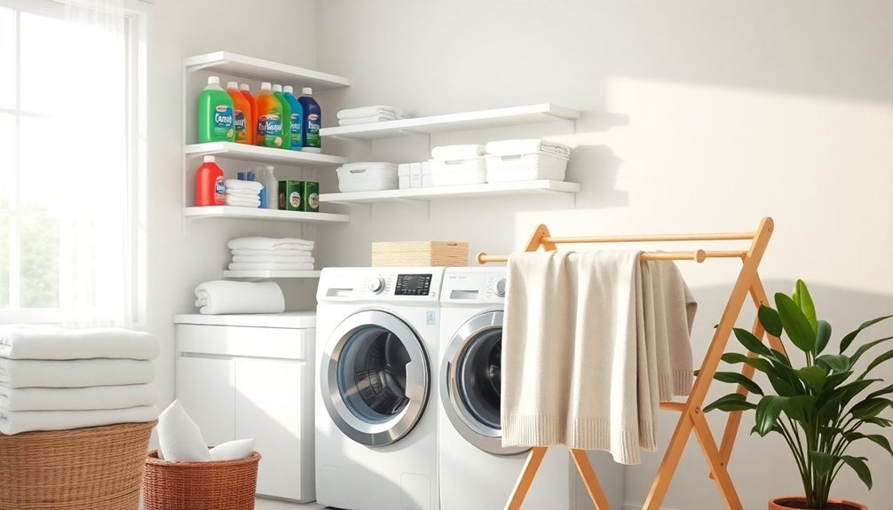 organized laundry room supplies