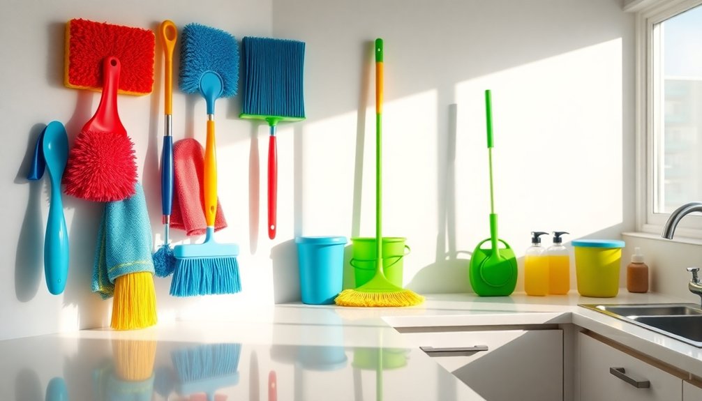 color coded cleaning supplies system