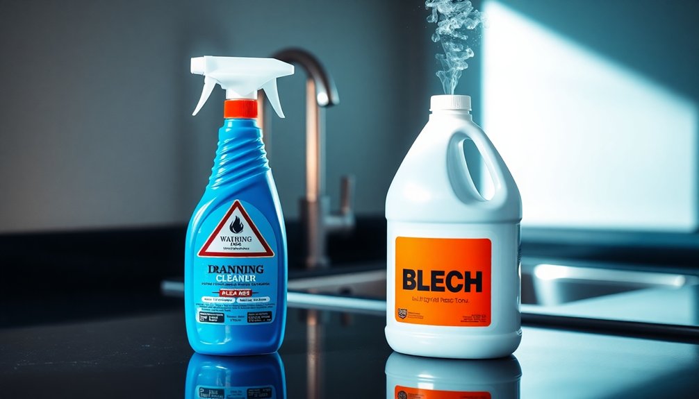 avoid mixing drain cleaners