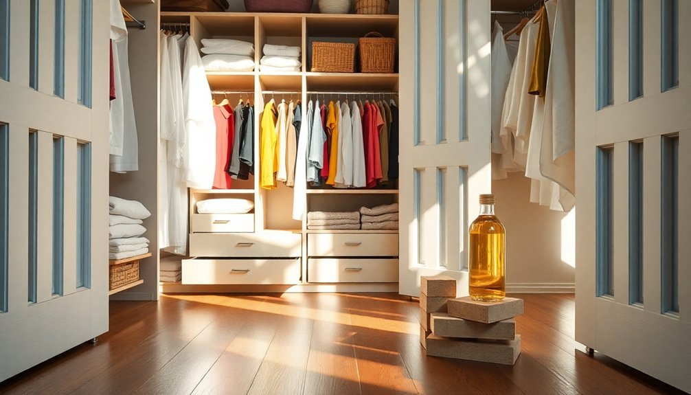 clean closet to eliminate odors