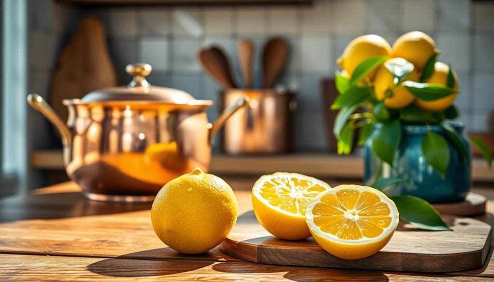 lemon for copper and wood