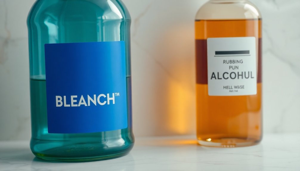 never mix bleach alcohol
