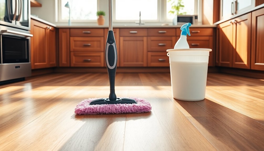 maintain vinyl floor cleanliness