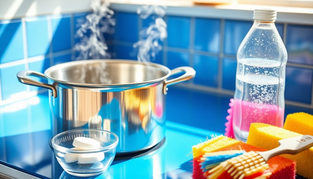 cleaning burned pots supplies