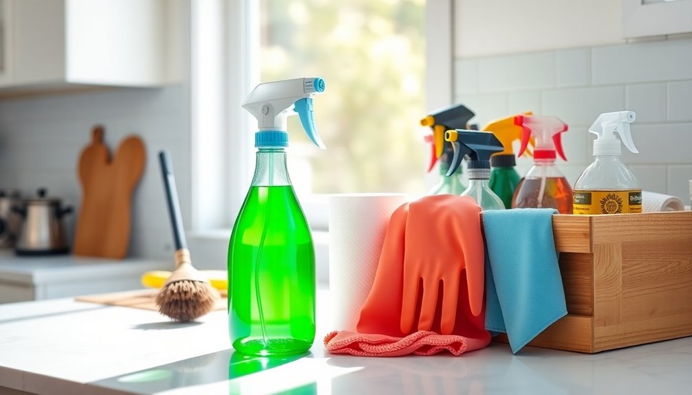 gather cleaning supplies efficiently