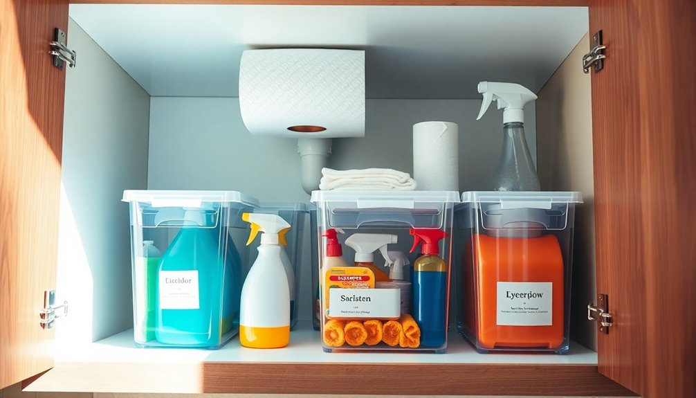 streamlined under sink organization