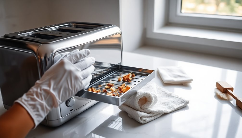 toaster tray cleaning indicators