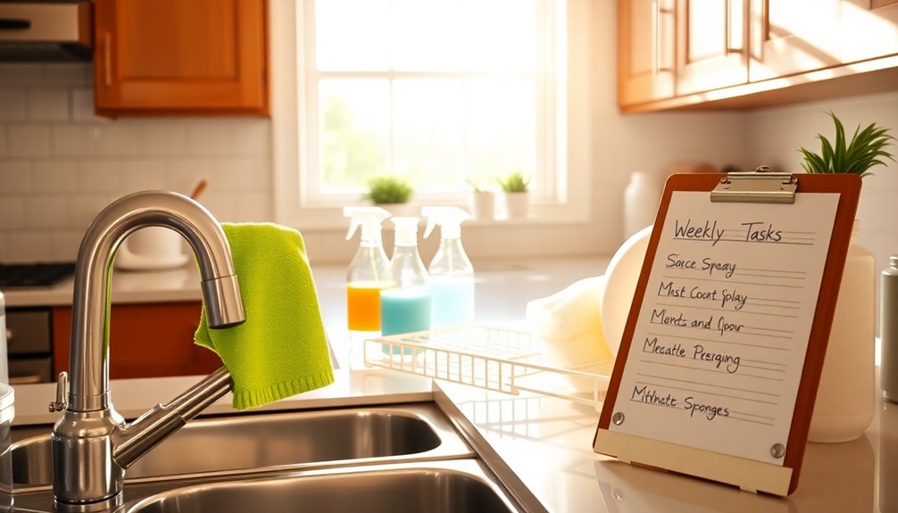 weekly kitchen cleaning tasks