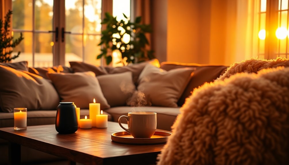 calming evening environment setup