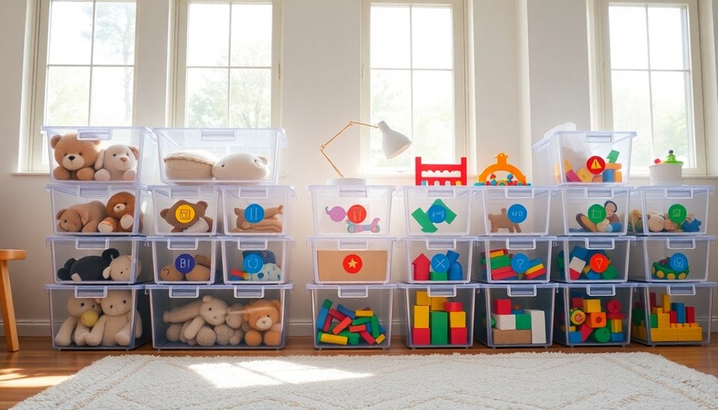 clear bins for organization