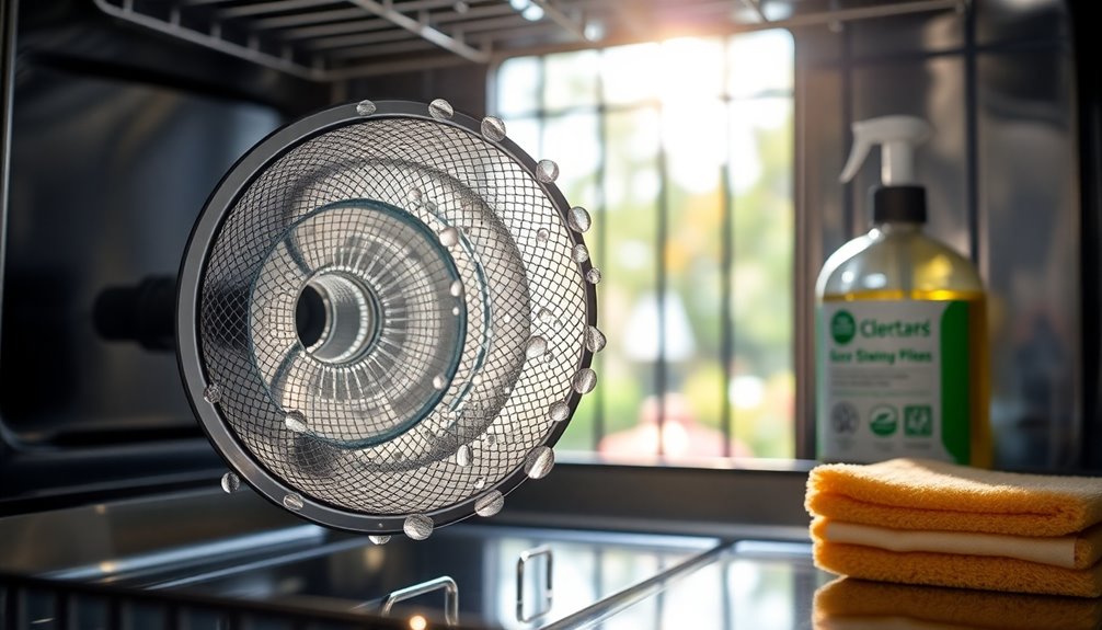 clear dishwasher filter regularly