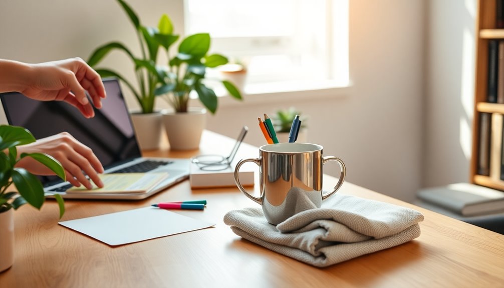 declutter and organize workspace