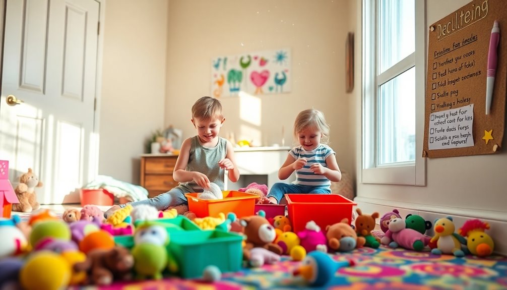 declutter bedrooms with kids