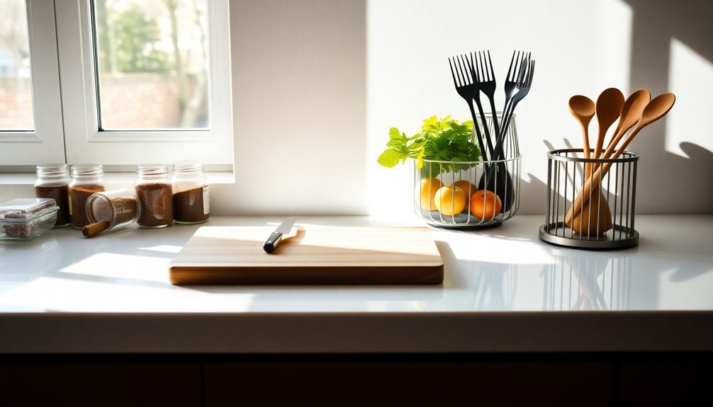 declutter countertops for efficiency