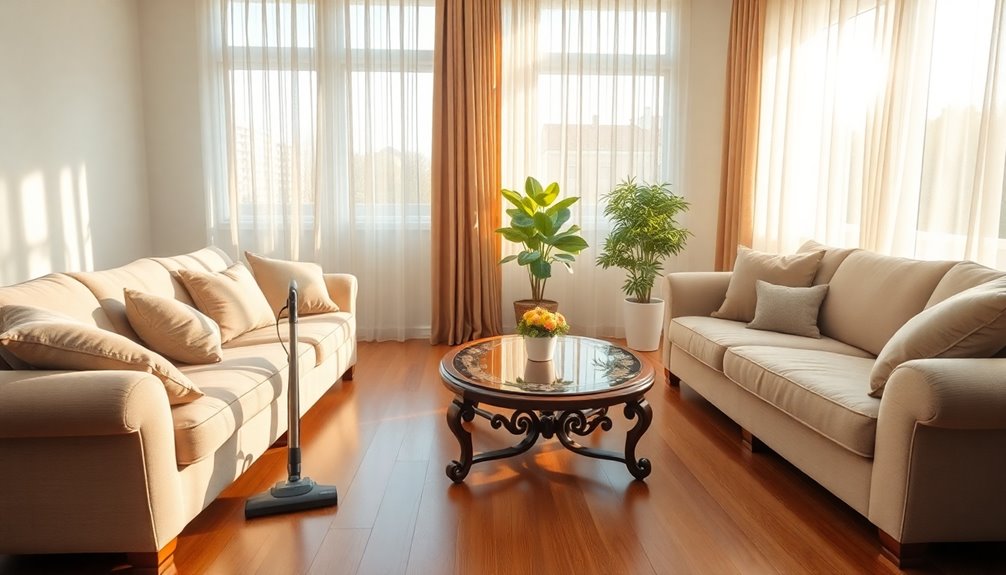 deep clean living room