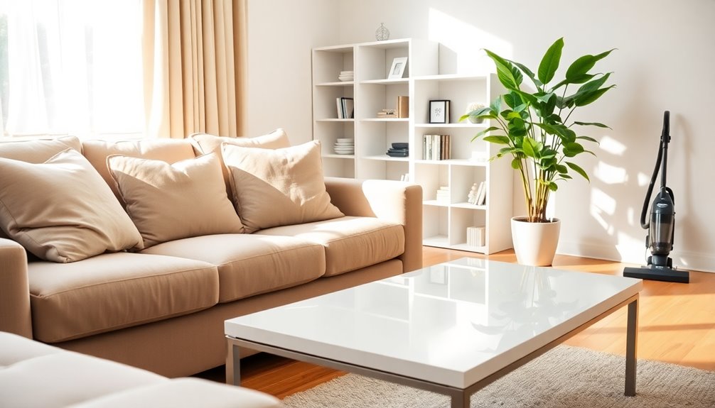 efficient living room decluttering