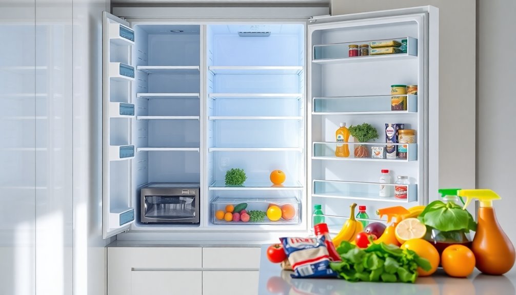 empty fridge for cleaning