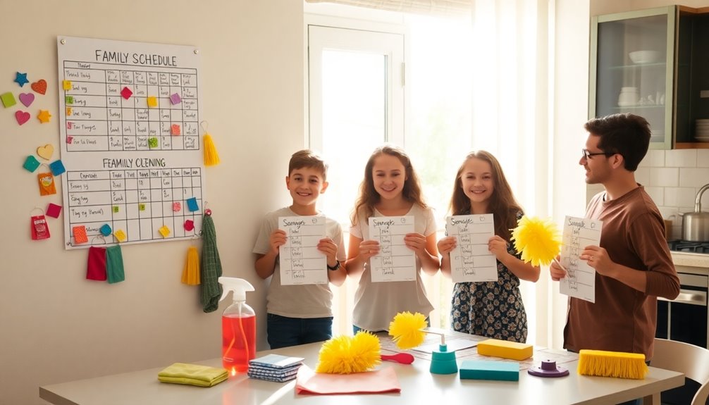 family cleaning schedule creation