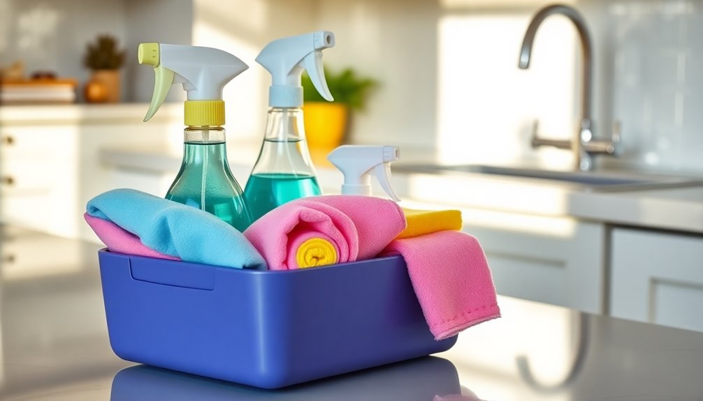 gather cleaning supplies efficiently