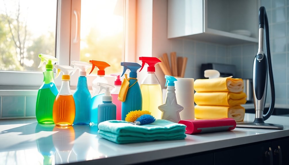 gather essential cleaning supplies