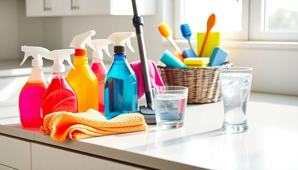 gather essential cleaning supplies
