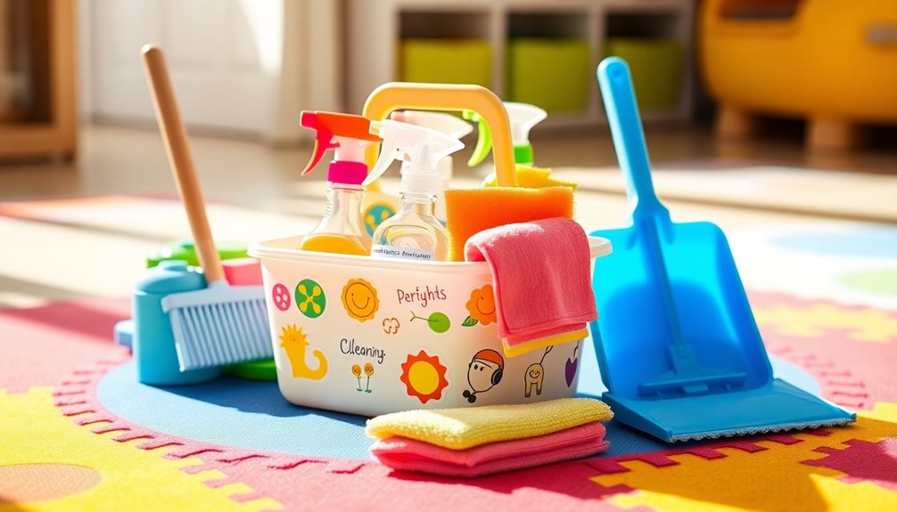 kid friendly cleaning supplies caddy