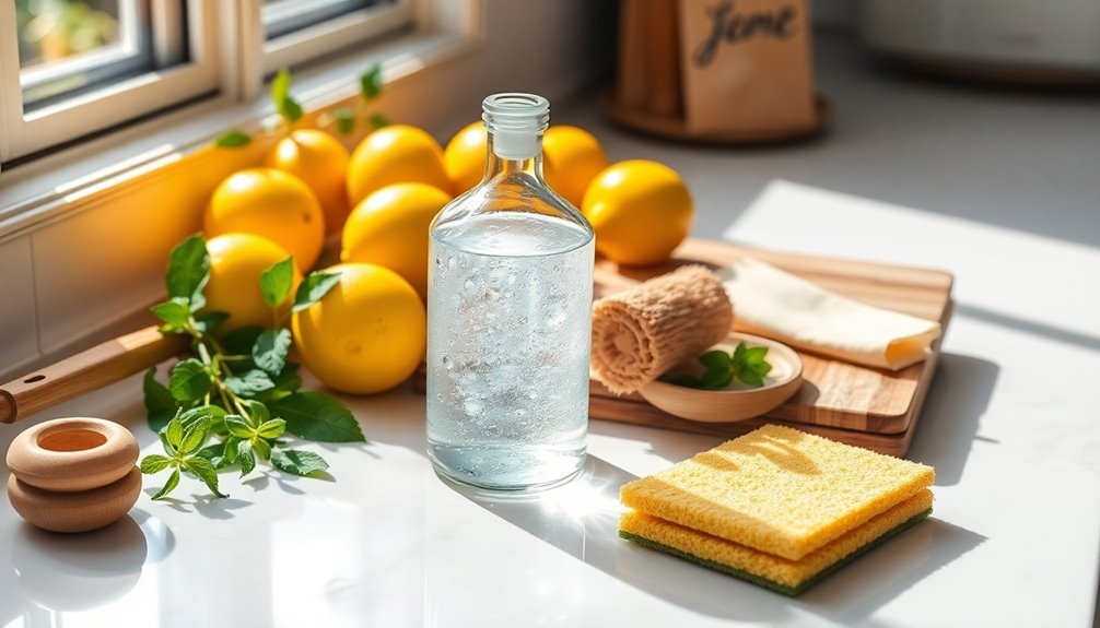 natural and chemical cleaners balance