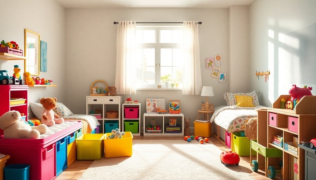 organize kids rooms together