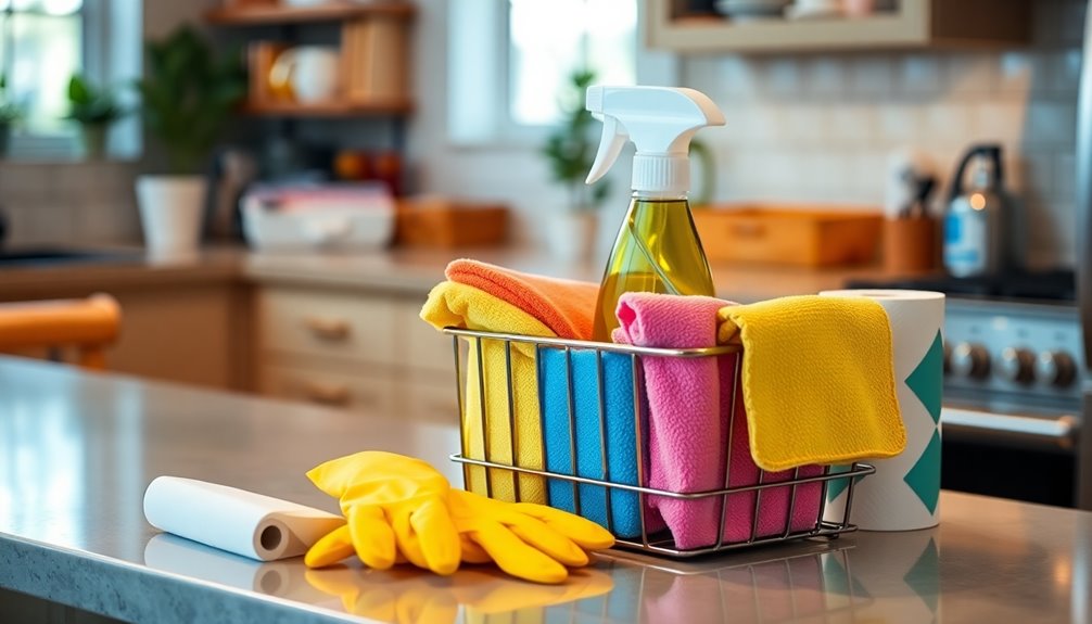 organized cleaning supplies caddy