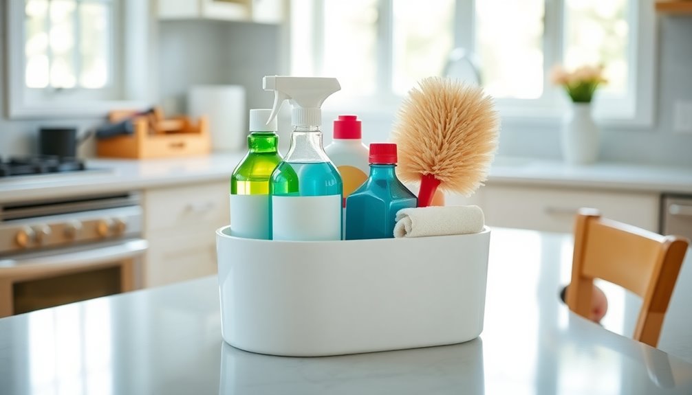 organized cleaning supply caddy