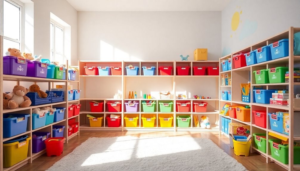 organized playroom with transparency