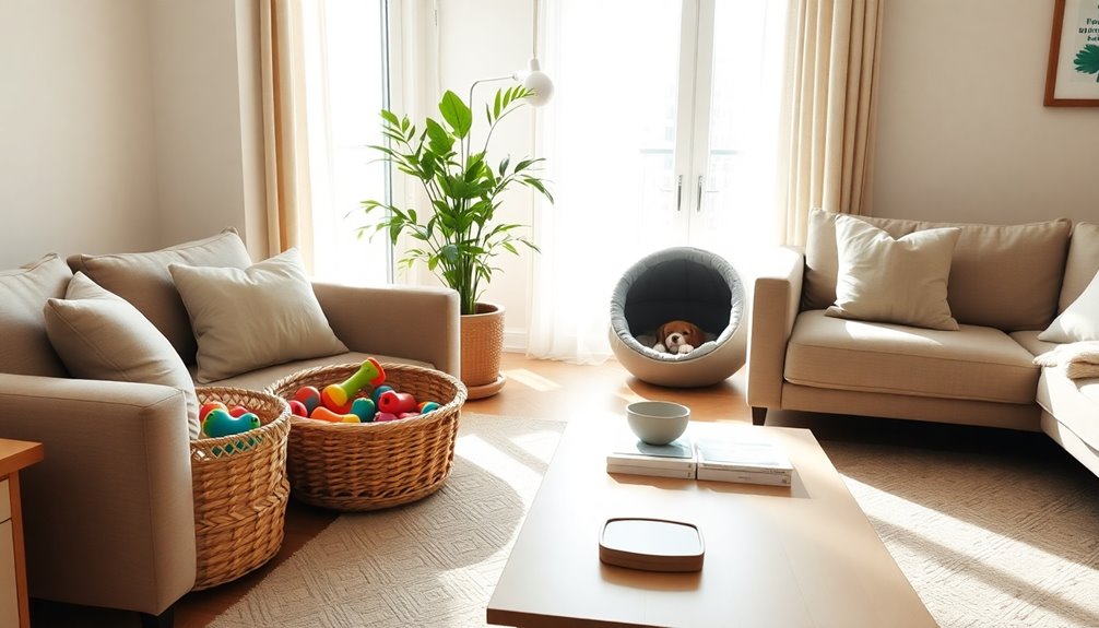 organized toy and pet zones