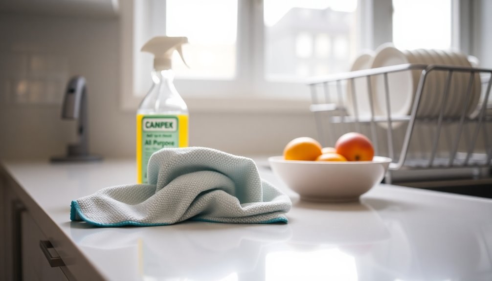 quick kitchen counter cleaning