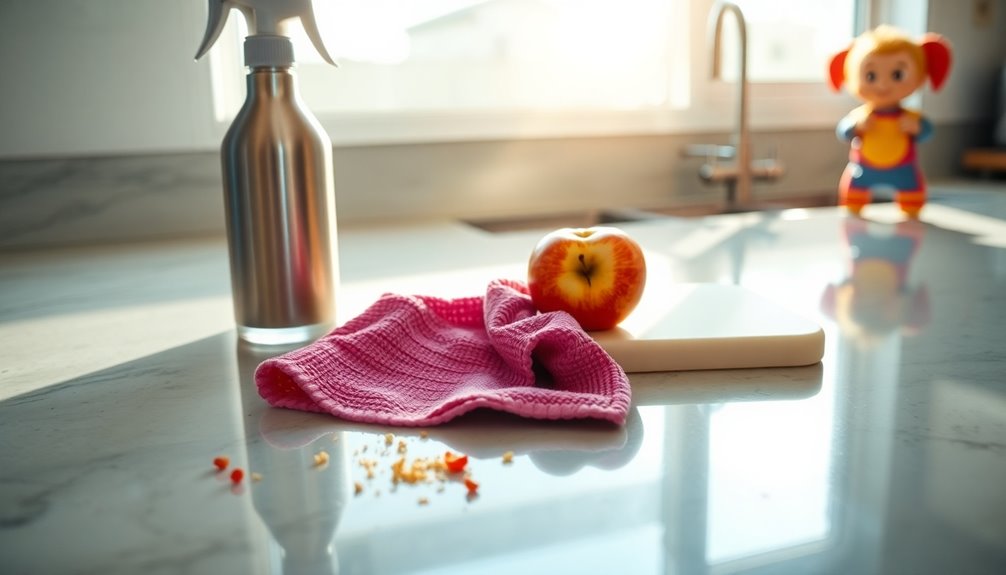 quick kitchen counter cleaning
