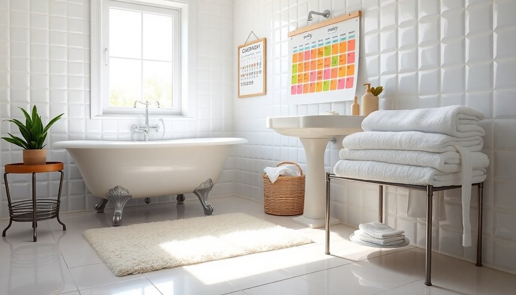 regular bathroom cleaning schedule