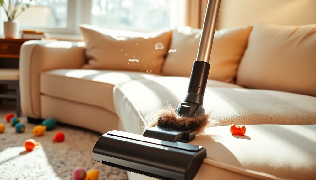 vacuum regularly with attachments