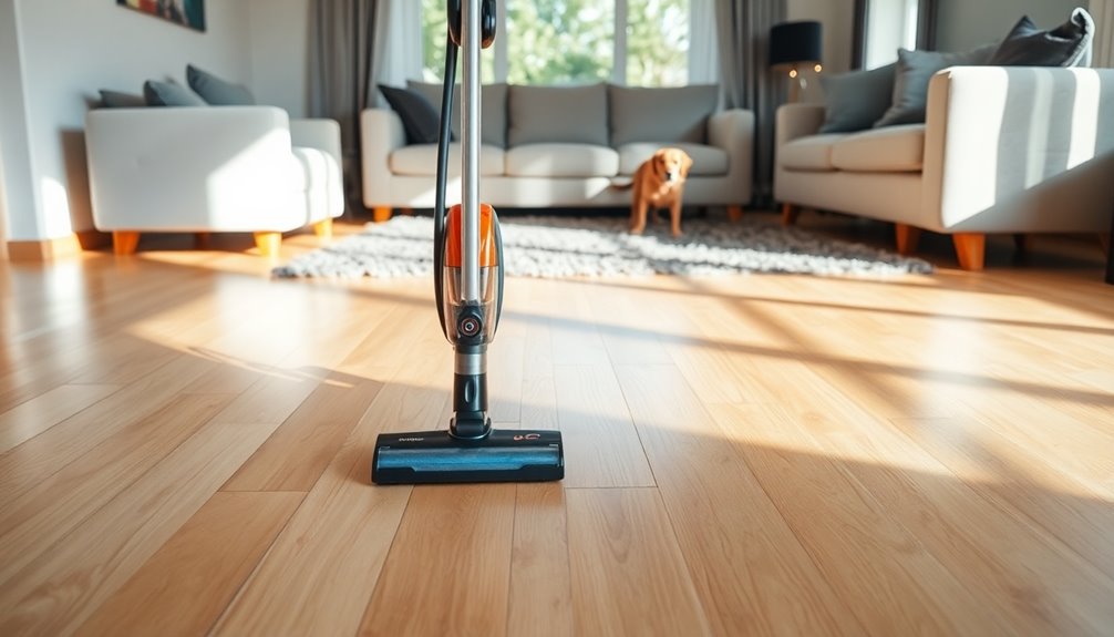 vacuuming under furniture thoroughly