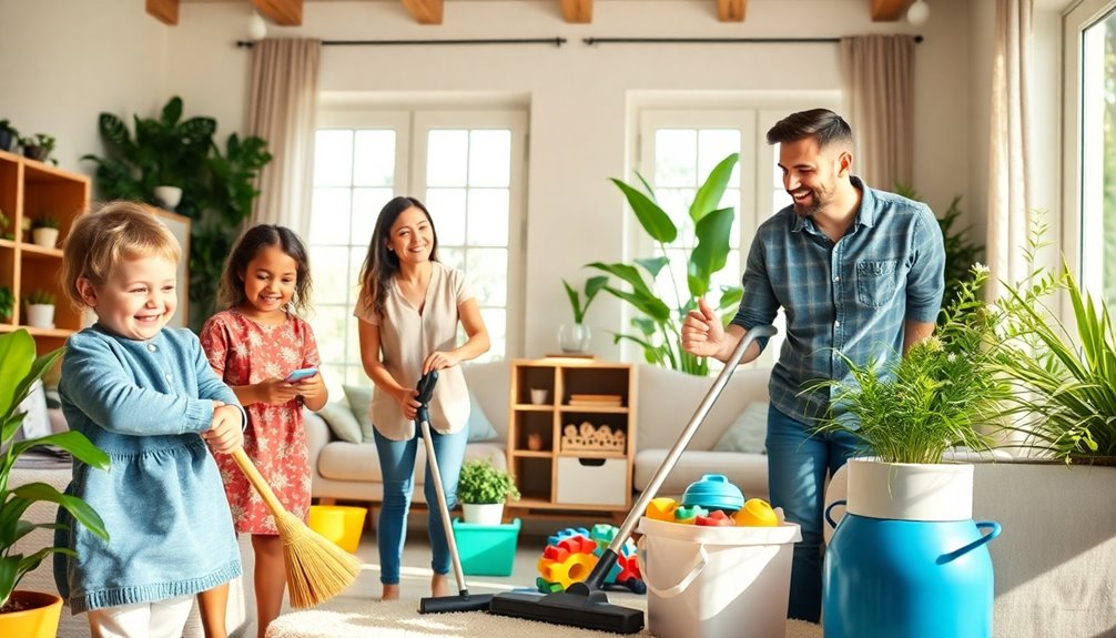 empower family cleaning teamwork