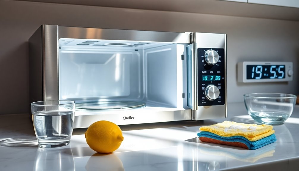 microwave cleaning essentials gathered