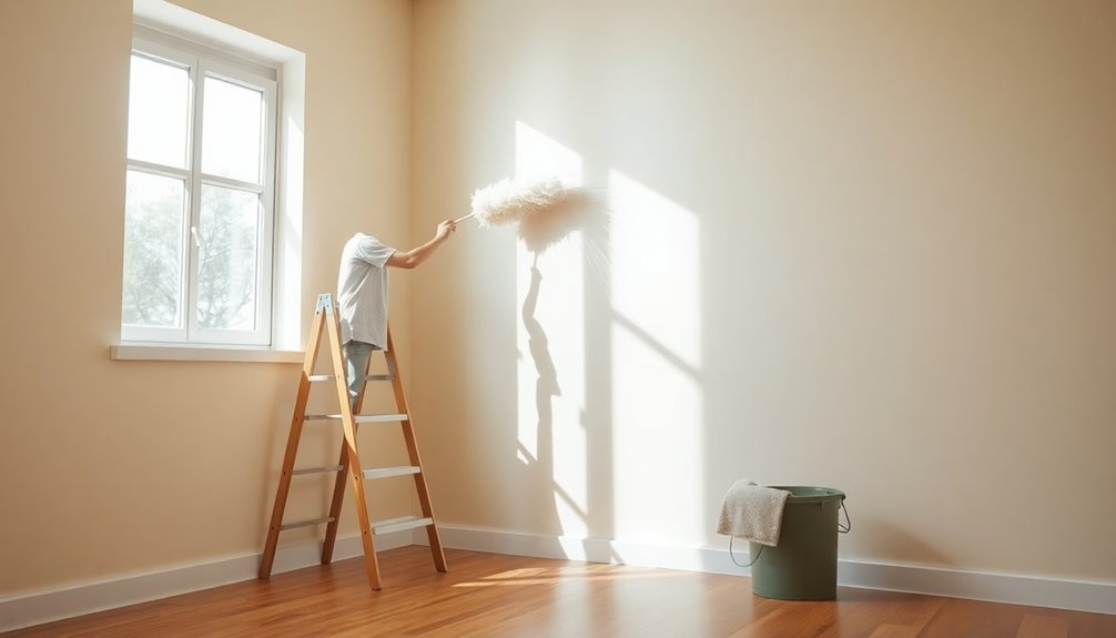 prepare walls before dusting