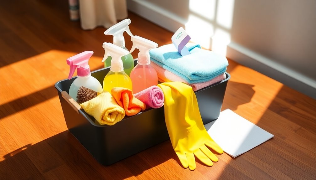 stock essential cleaning supplies